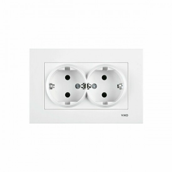 vikok karre 2 li topraklı piriz çerçeveli